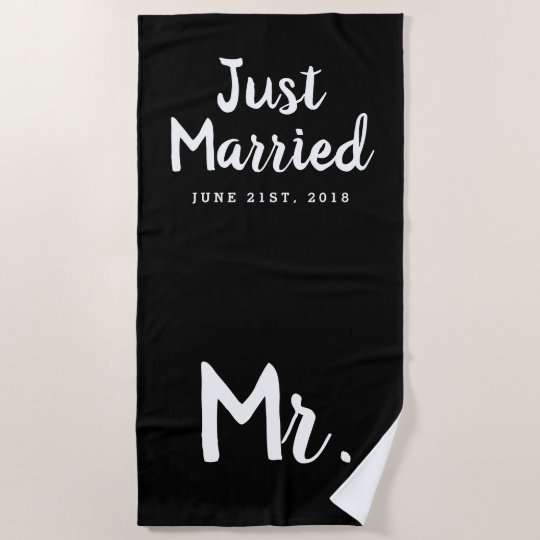 Just Married | Wedding Honeymoon Beach Towel | Zazzle.com