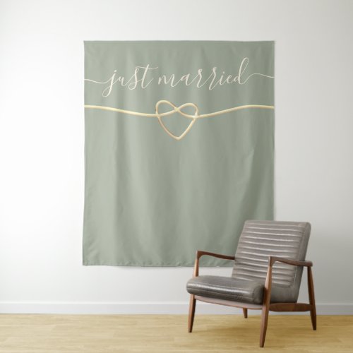 Just Married Wedding Photo Prop Tapestry