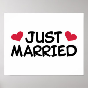 Just Married Wedding Poster