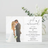 Just Married Wedding Reception Invitation (Standing Front)