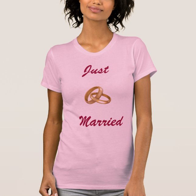 Just Married - Wedding Rings T-Shirt (Front)