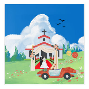 Just Married Wedding Scene Acrylic Print