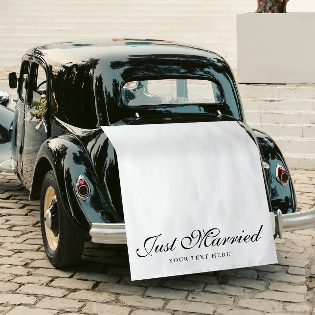 Just Married Wedding Text Fabric Car Banner Sign Tapestry (Just Married Wedding Text Fabric Car Banner Sign Tapestry)