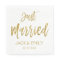 Just Married White and Gold Foil Napkins
