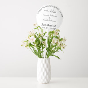 Just Married White Black Silver Monogram Wedding Balloon