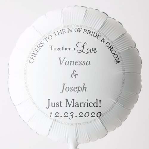 Just Married White XO Monogram Wedding Balloon