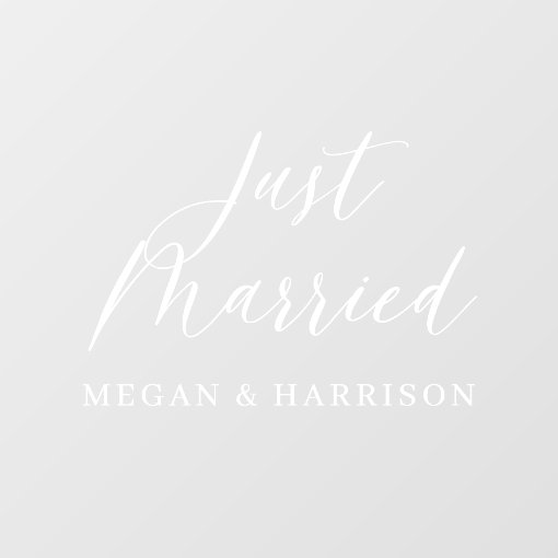 Just Married Window Cling Zazzle