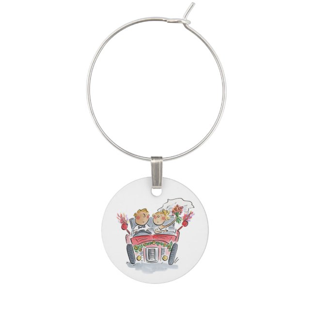 Just Married Wine Charm (Front)
