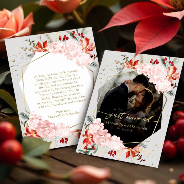 just married | Winter Wedding Photo Announcements (Creator Uploaded)