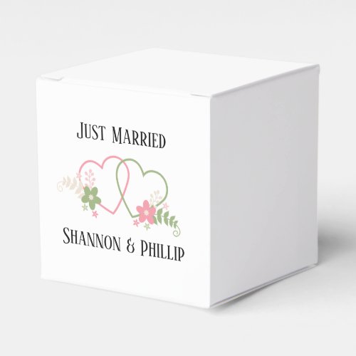 Just Married with Bride  Groom Names   Favor Boxes