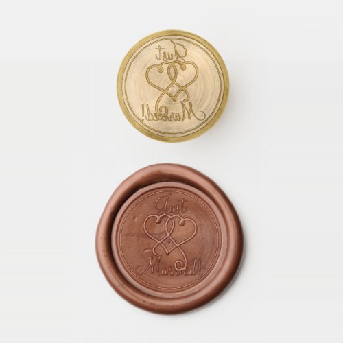 Just Married with Swirly Hearts Wax Seal Stamp