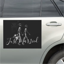 Just Married X-Ray Skeleton Honeymoon Couple 