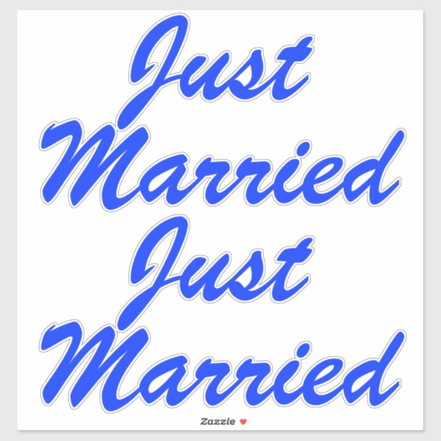 JUST MARRIED XL Car Stickers (2) - BLUEBERRY BLUE (Sheet)