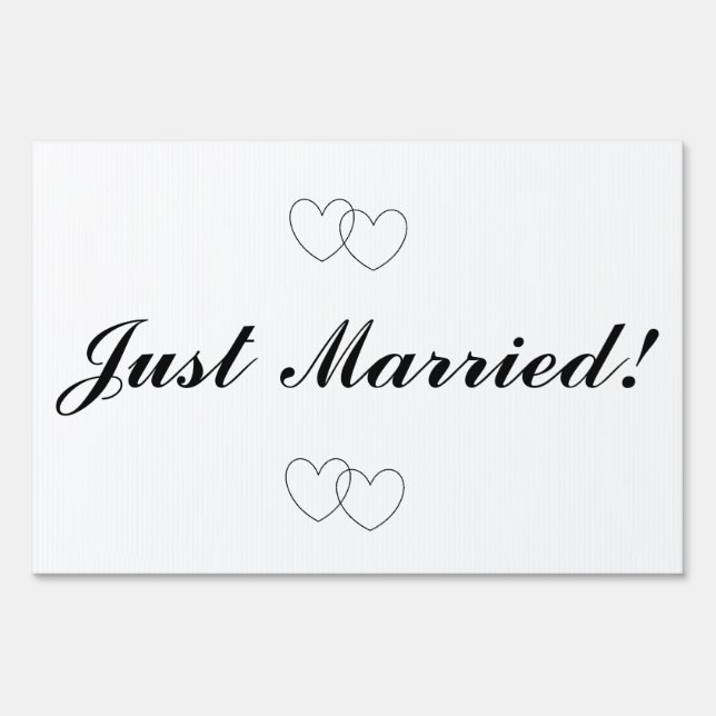 "Just Married!" Yard Sign (Front)