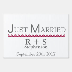 Just Married Yard Sign