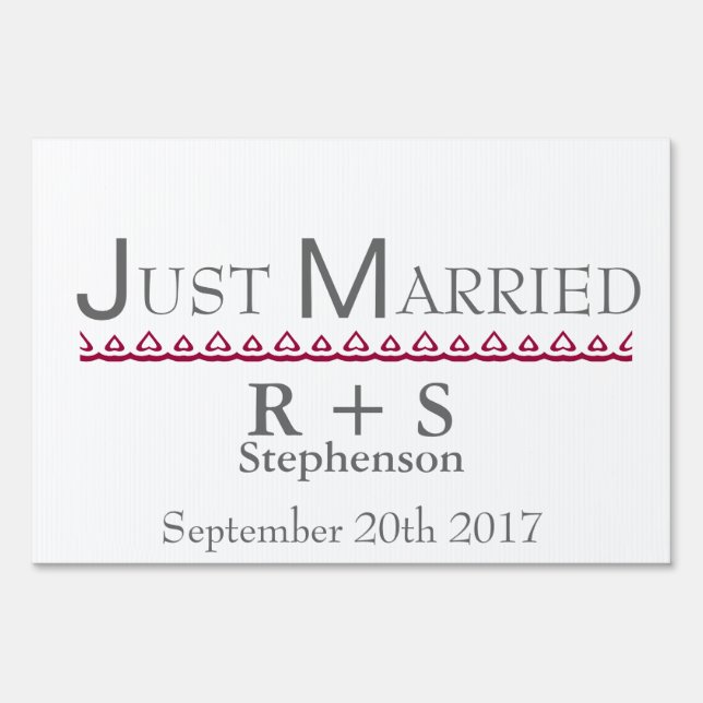 Just Married Yard Sign (Front)
