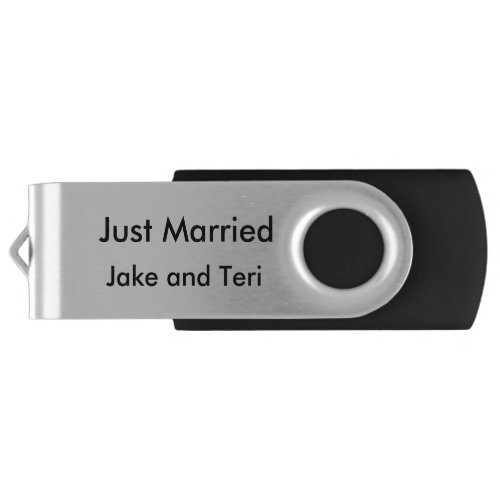 Just Married Your Photo Minimalistic Flash Drive