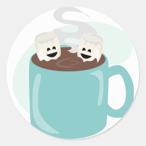 Just Marshmellows in Chocolate Classic Round Sticker