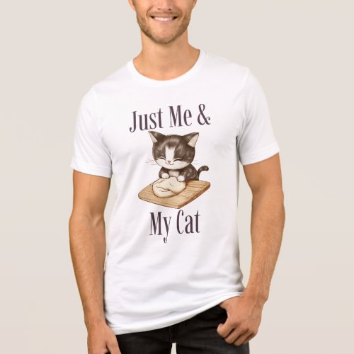 Just Me & My Cat Introvert Cat Lover Tri-Blend Shirt