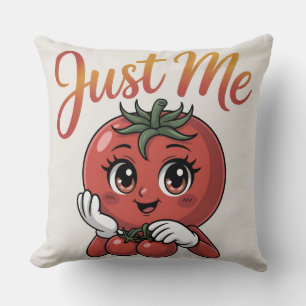 Just Me Tomato Throw Pillow