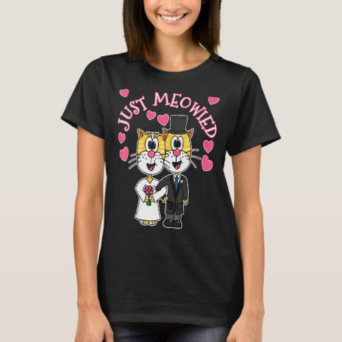 Just Meowied Cat Wedding T_Shirt