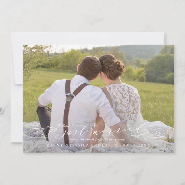 Just Merried Newlywed First Christmas Card (Front)