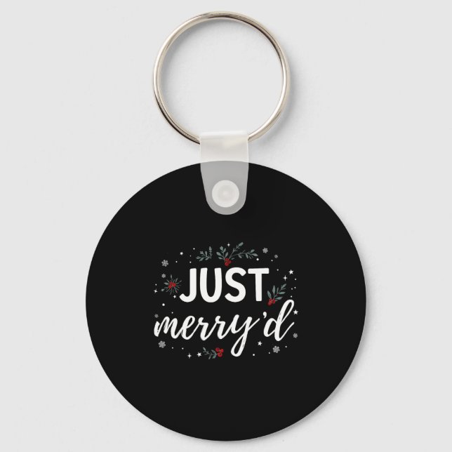 Just Merry'd Matching Christmas Wedding Party Marr Keychain (Front)