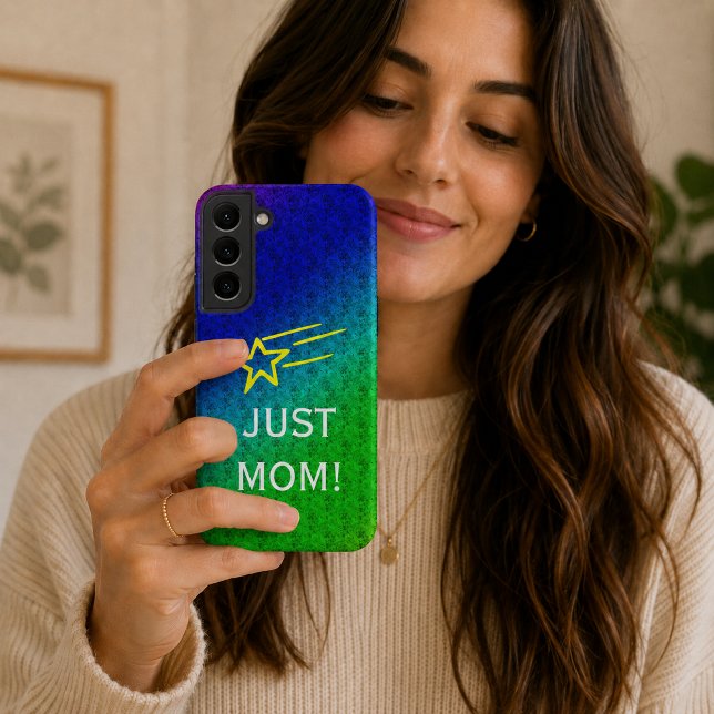 Just Mom flower Pattern Green Blue Samsung Galaxy Case (Just Mom flower Pattern Green Blue Samsung Galaxy Case)