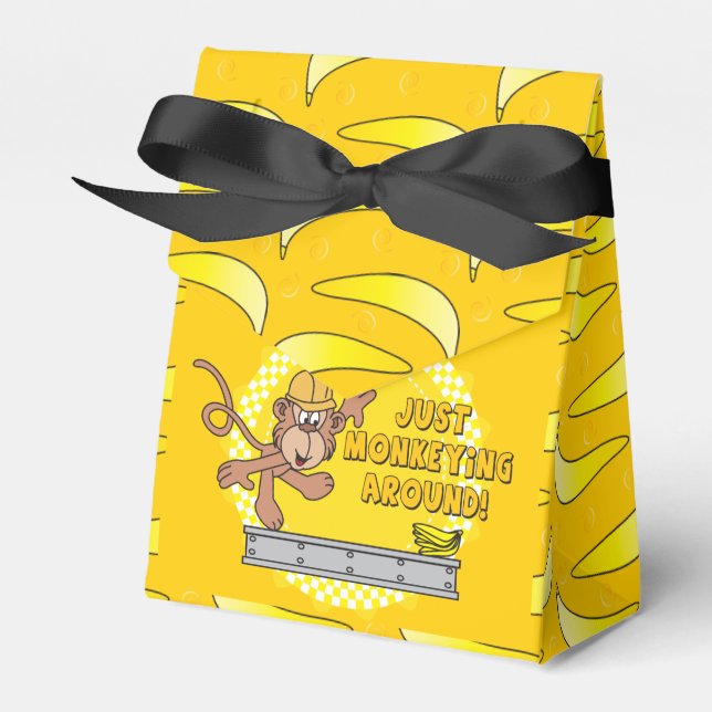 Just Monkeying Around Baby Shower Theme Favor Boxes (Front Side)