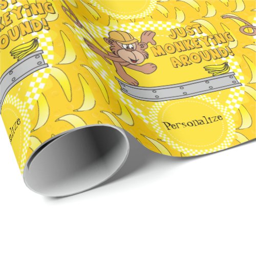 Just Monkeying Around Baby Shower Theme Wrapping Paper