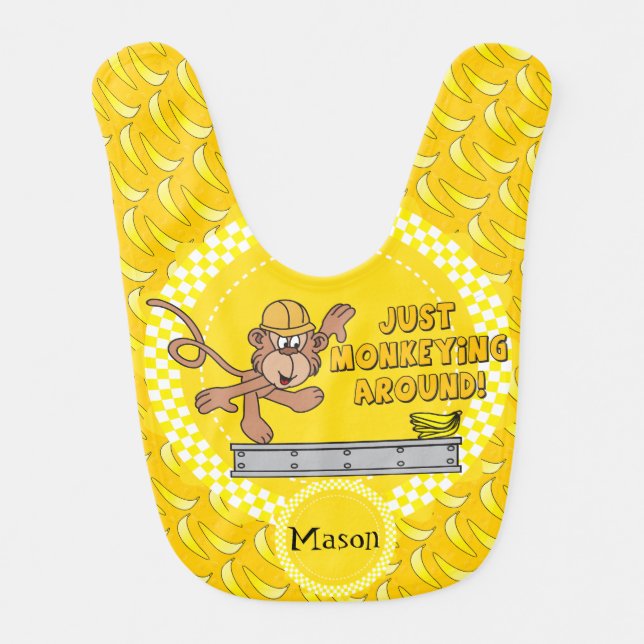 Just Monkeying Around | Personalize Bib (Front)