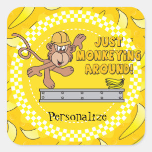 Just Monkeying Around Square Sticker