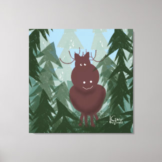 Just Moosing Around Stretched Canvas  Print