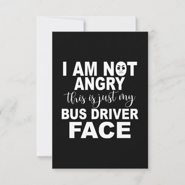 Just My Bus Driver Face RSVP Card (Front)