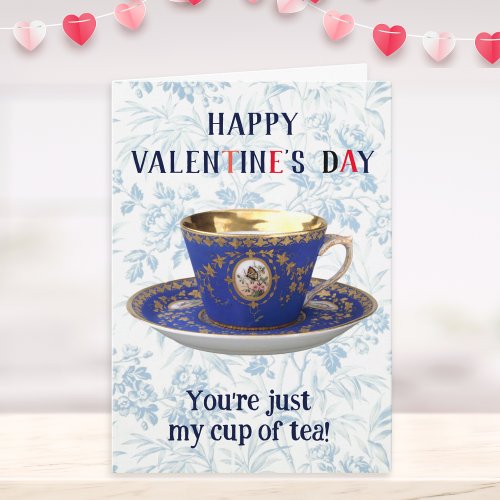 Just My Cup Of Tea Vintage Teacup Retro Valentine Holiday Card
