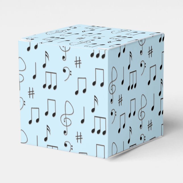 Just Noted Blue Favor Boxes (Front Side)