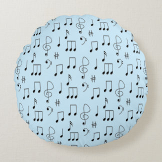 Just Noted Blue Round Pillow