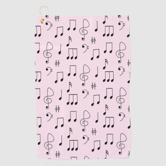 Just Noted Pink Golf Towel (Front)