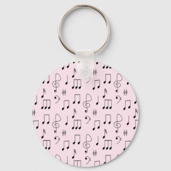 Just Noted Pink Keychain by LwoodMusic at Zazzle