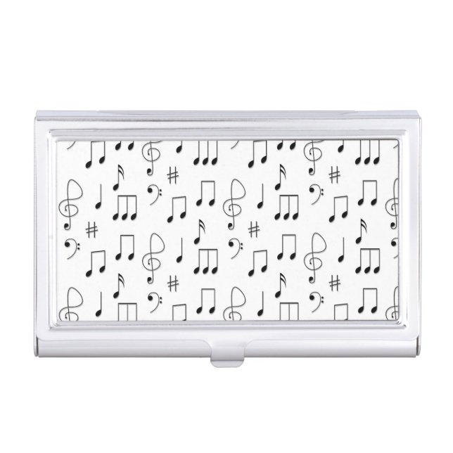 Just Noted White Business Card Case (Front)