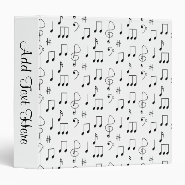 Just Noted White Personal 3 Ring Binder (Front/Spine)