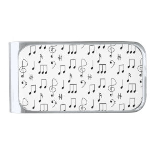 Just Noted White Silver Finish Money Clip