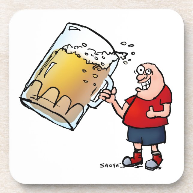 Just One BIG Beer Guy Beverage Coaster (Front)