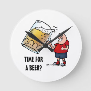 Just One BIG Beer Guy Round Clock