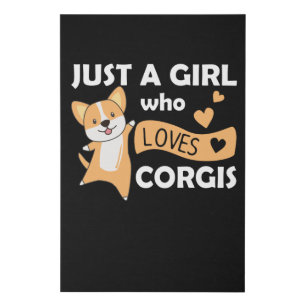 Just One Girl The Corgi Loves Kawaii Corgi Dog Faux Canvas Print