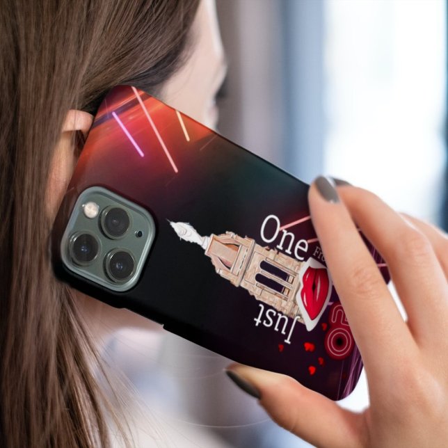 Just one kiss from Oran, Black Neon Phone Case (Creator Uploaded)