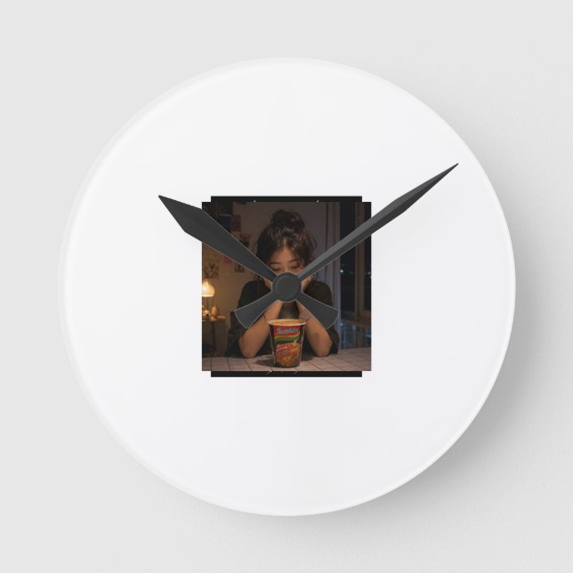 Just One More Bite 🍜 Round Clock (Front)