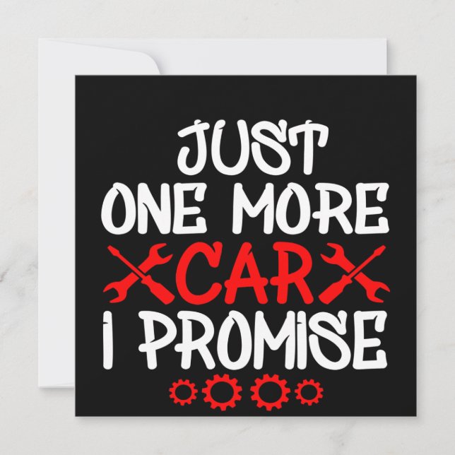 Just One More Car I Promise Invitation (Front)