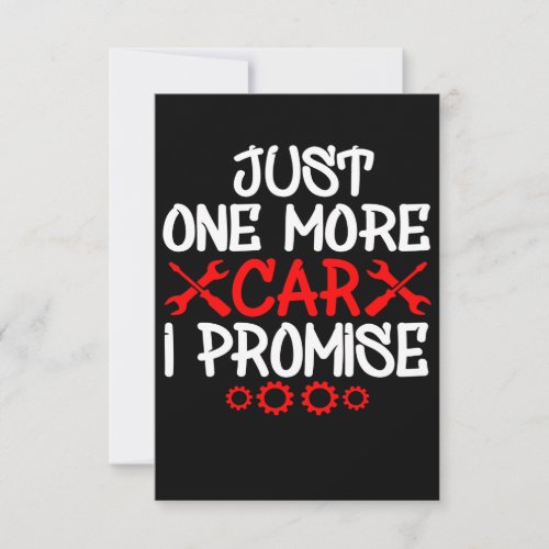 Just One More Car I Promise Thank You Card