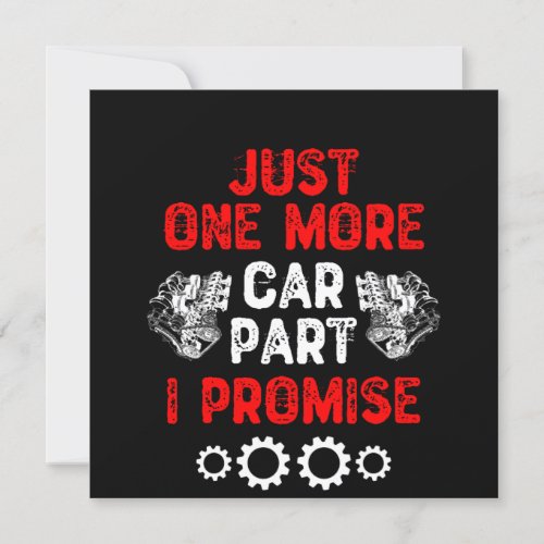 Just One More Car Part I Promise Invitation